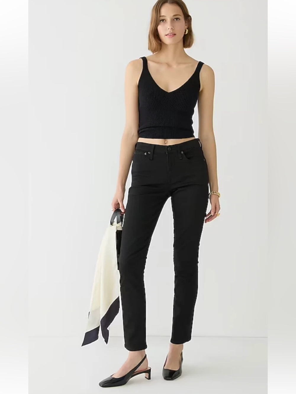 NWT J. Crew 9”Vintage Slim Straight Jeans in Black Size 29